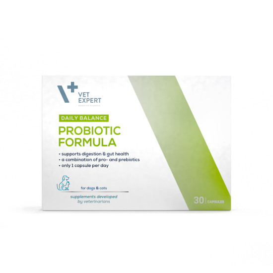 PROBIOTIC FORMULA Vet Expert – supliment sinbiotic (probiotic si prebiotic) pentru câini și pisici, 30 capsule